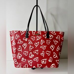 NWT Kate Spade Margarita Lipstick Hearts Red Multi Tote